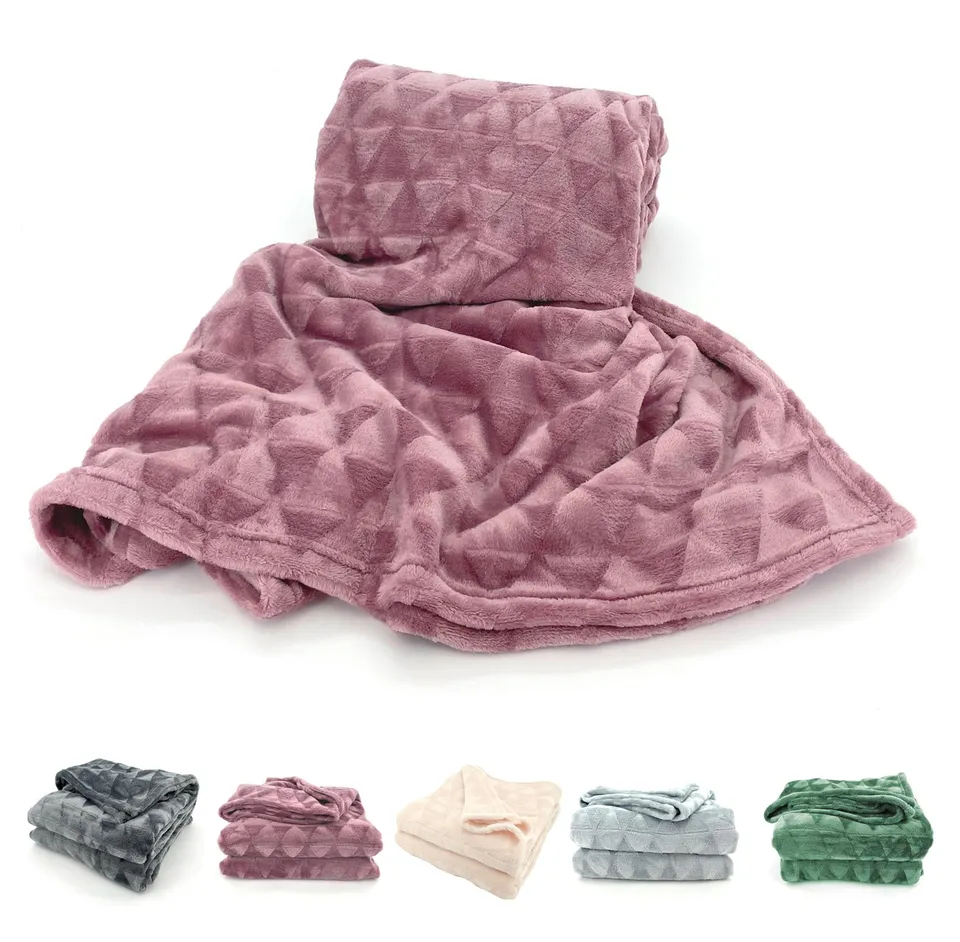 heimtexland Typ754 Kuscheldecke 150x200 cm Altrosa Raute