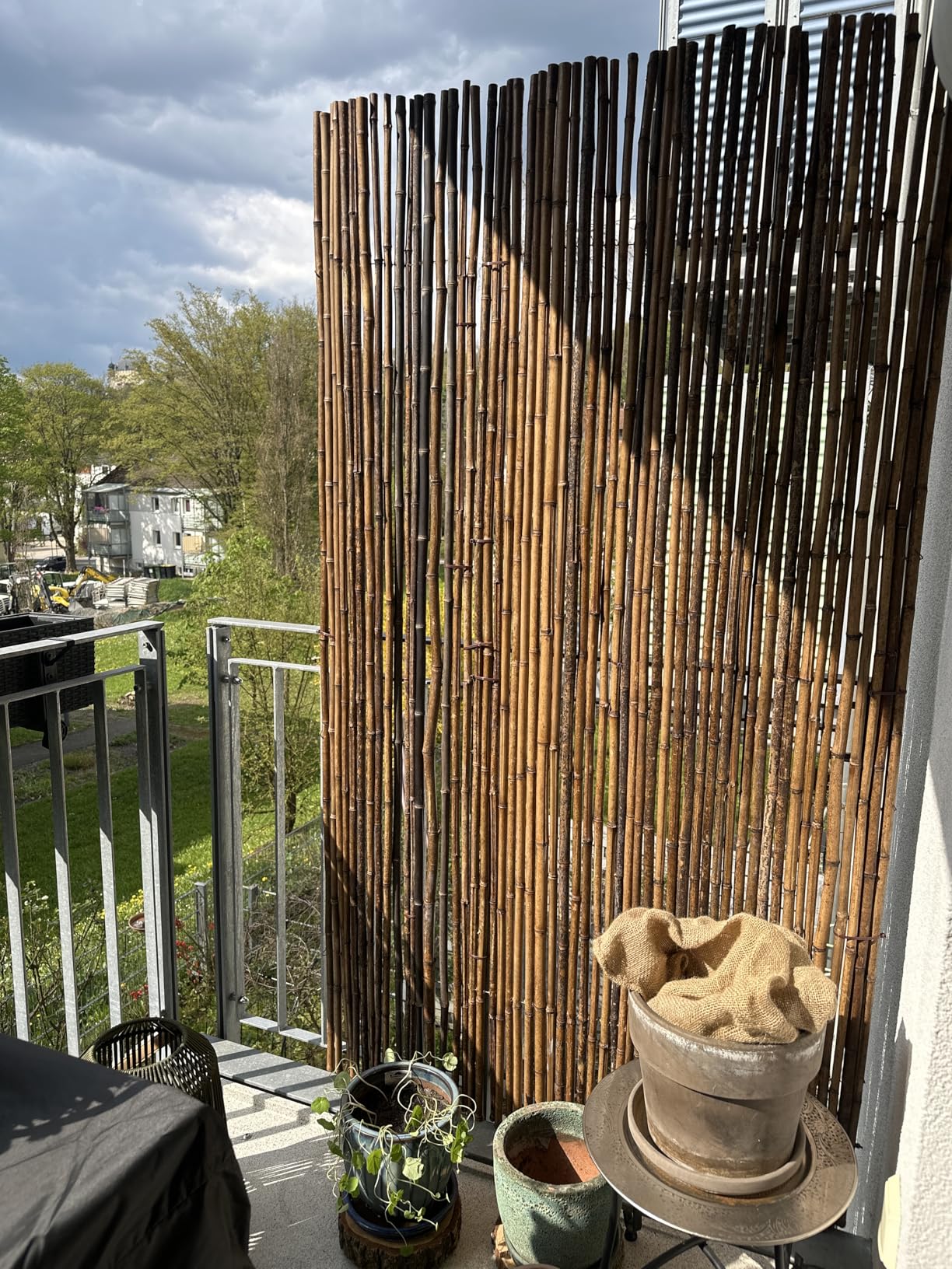 Sol Royal B23 Bambus Sichtschutzzaun 150x250 cm dunkelbraun witterungsbeständig