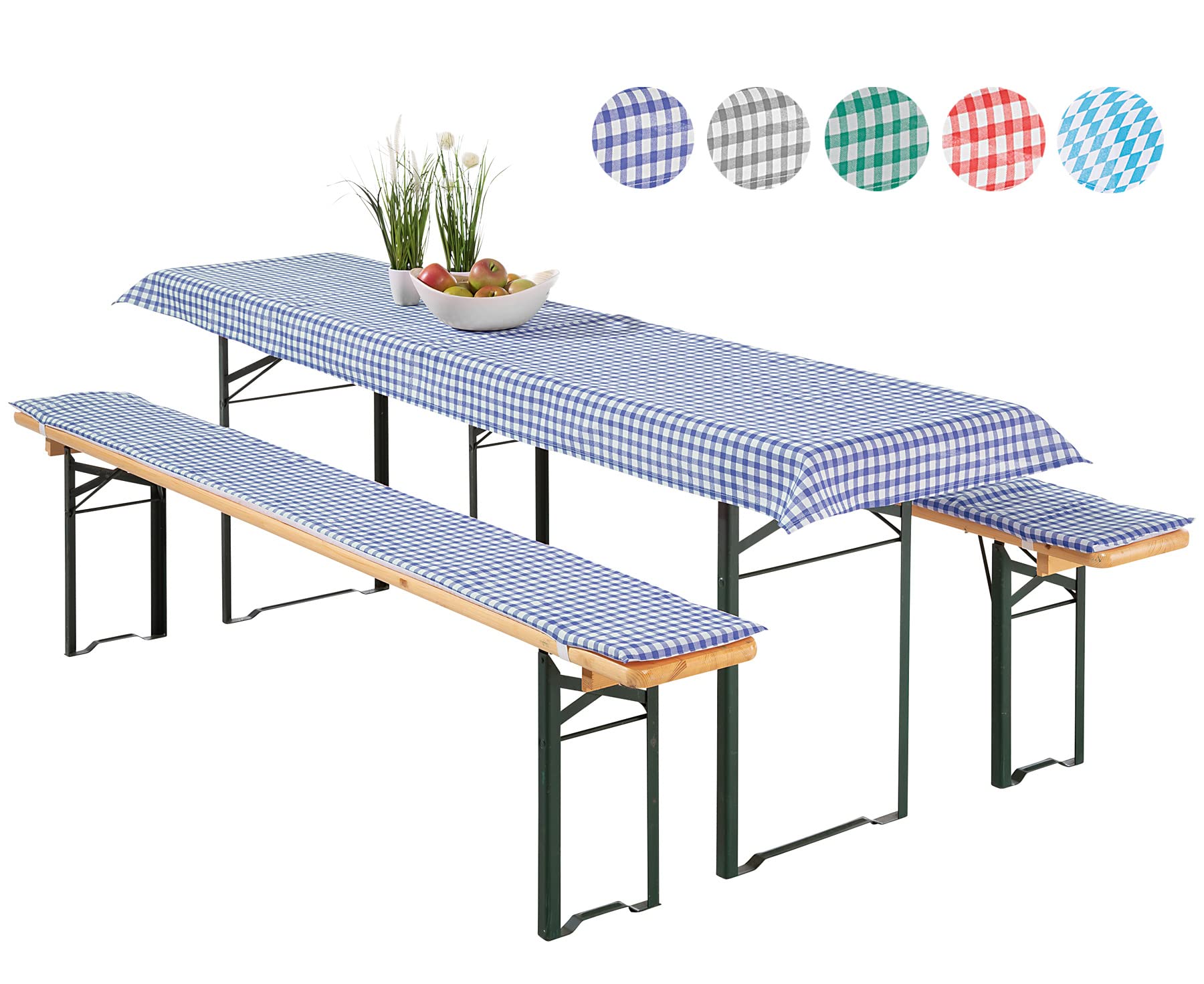 heimtexland Typ331 Auflagen-Set grau 50x220 cm Vichy-Karo