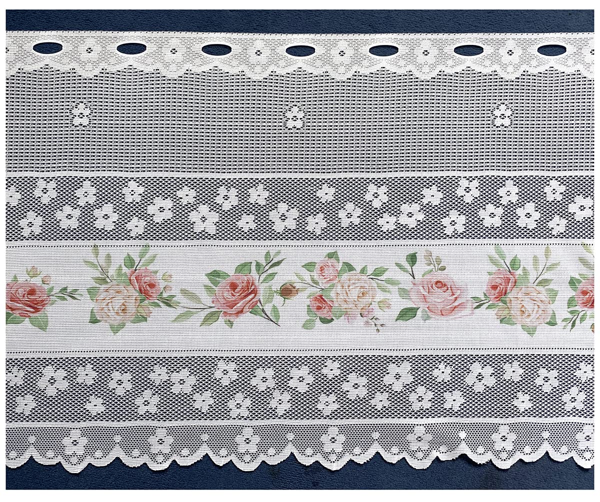 heimtexland Shabby Chic Typ763 Scheibengardine weiß 45x145 lichtdurchlässig