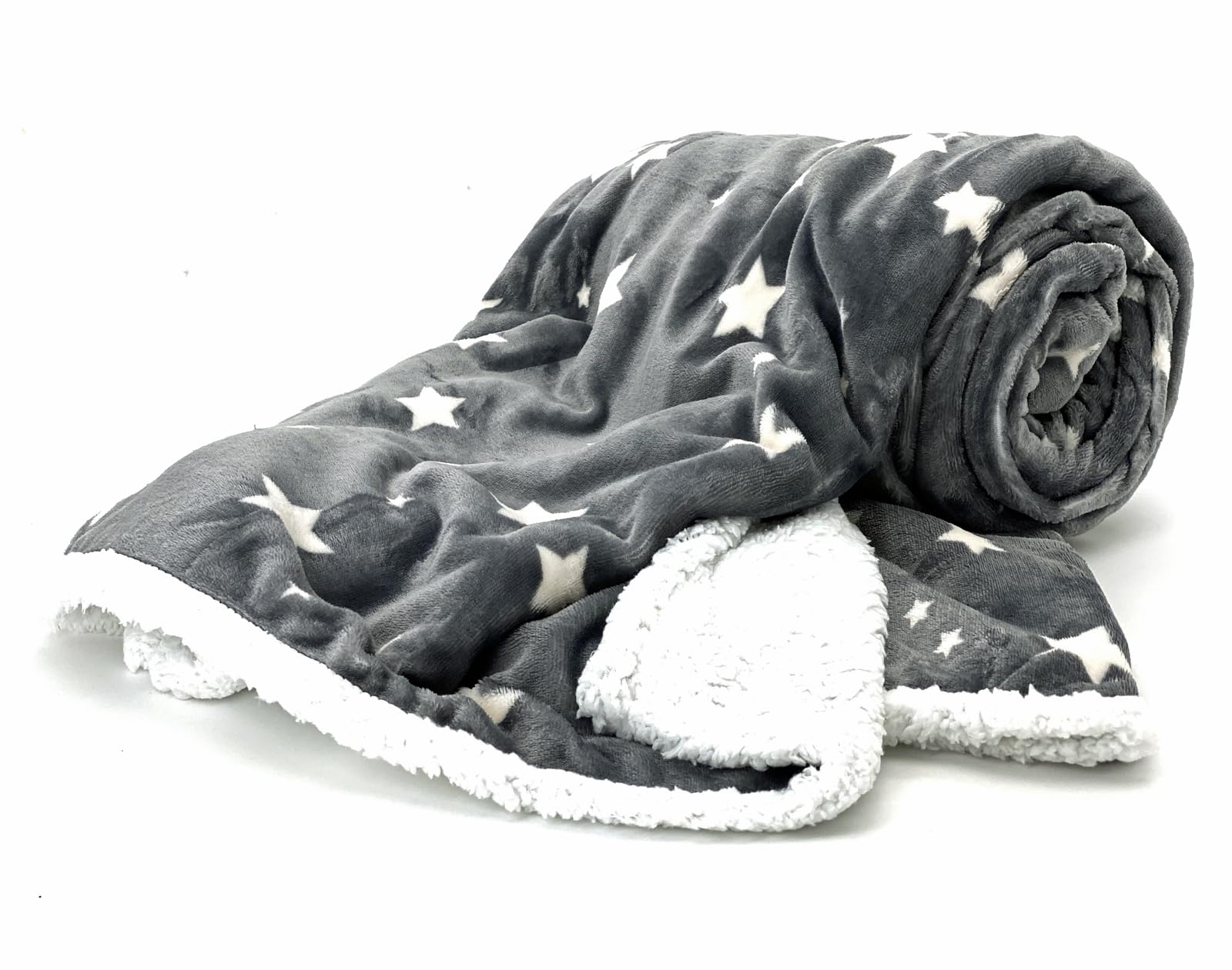 heimtexland Typ718 Kuscheldecke 200x150 cm grau Sterne