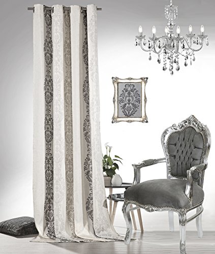 heimtexland Typ564 Ösenschal 245x140 Natur Silber blickdicht