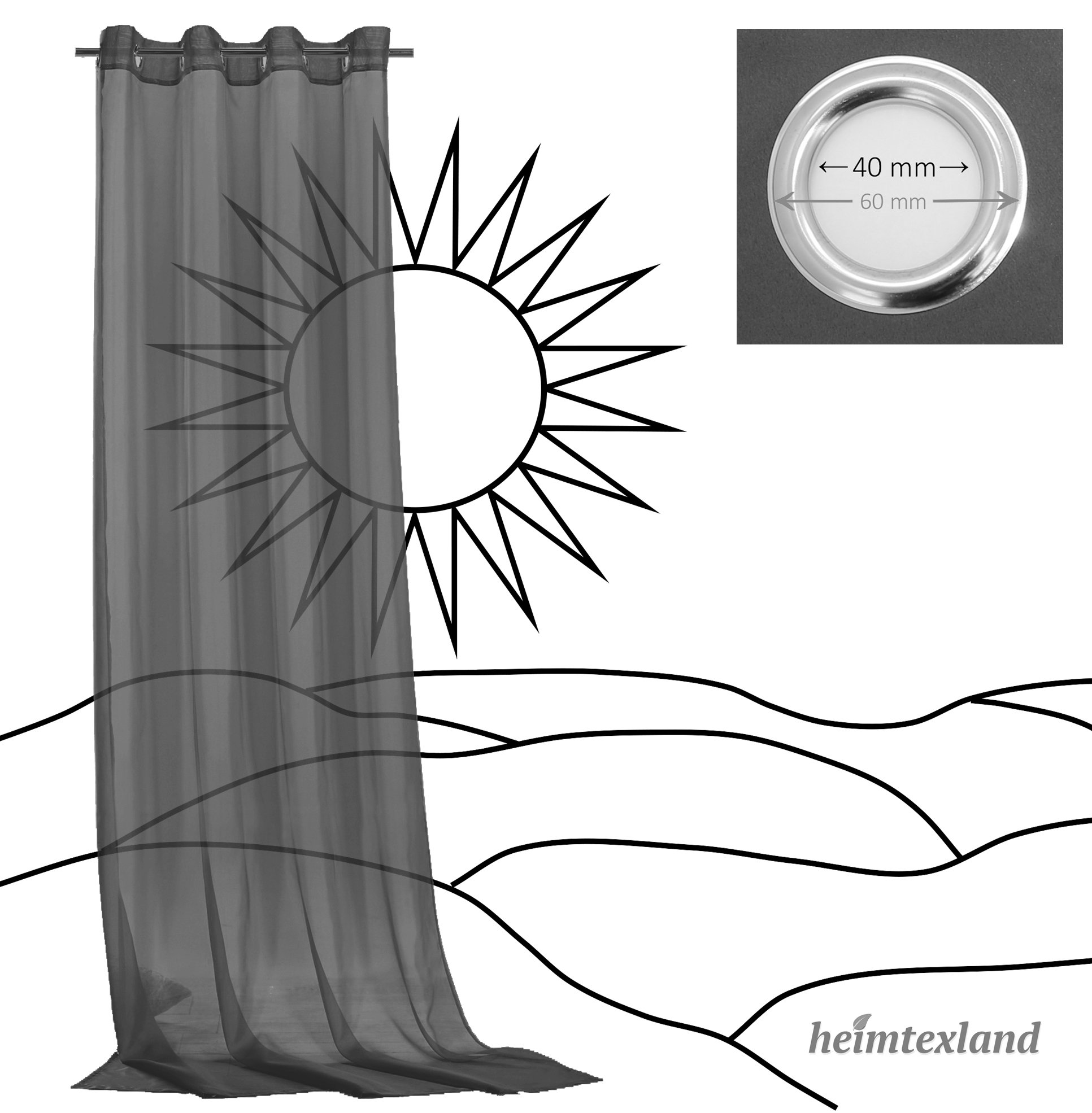 heimtexland Boho Typ764 Ösenschal 245x135 altrosa transparent