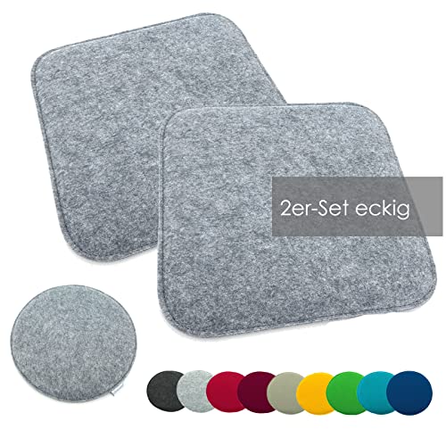 heimtexland Typ631 Sitzkissen Filz 35x35 cm Hellgrau 2 Stück