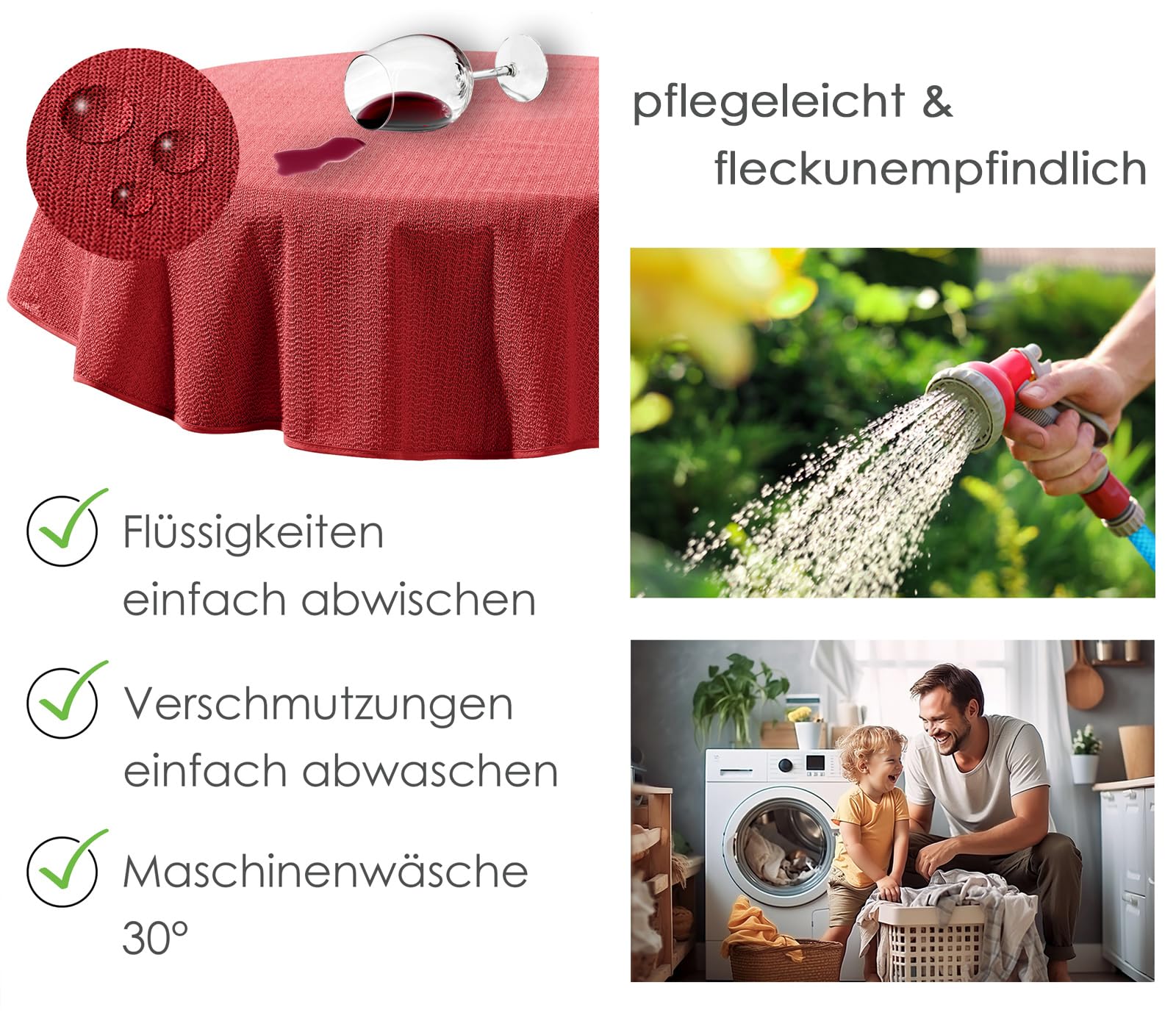 heimtexland Typ883 Gartentischdecke 110x140 cm grau wasserfest