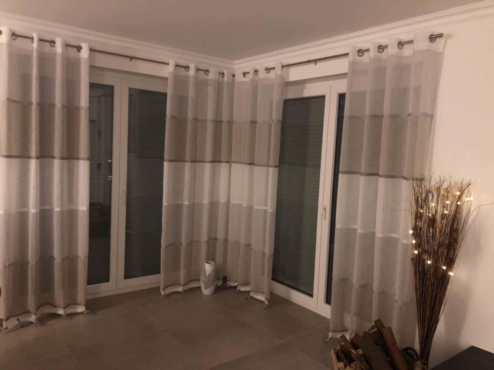 heimtexland Typ562 Ösenschal 245x140 cm sand halbtransparent