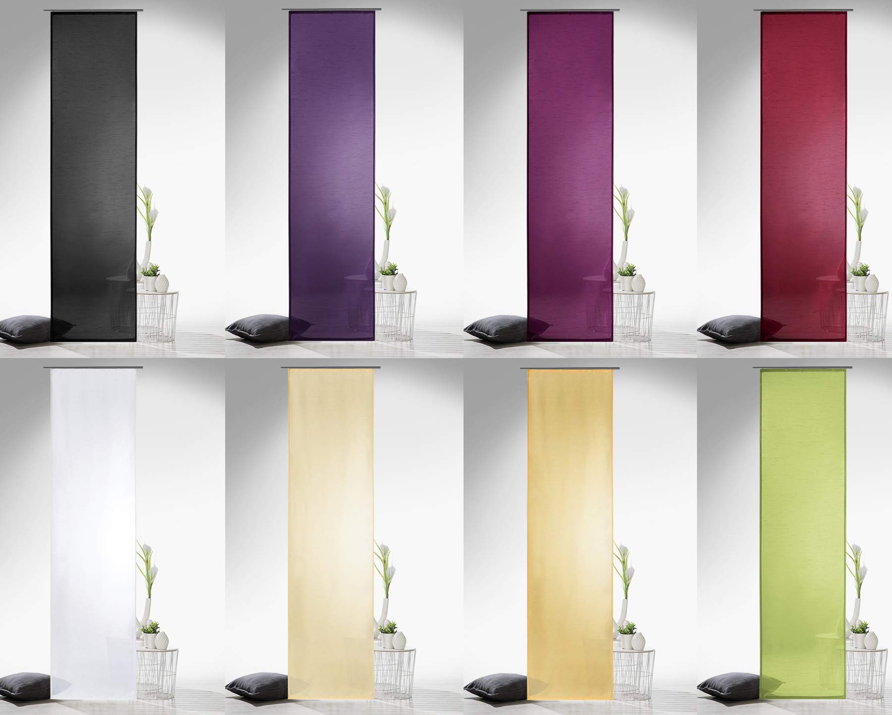 heimtexland Typ118 Schiebegardine 245x60 cm beere halbtransparent