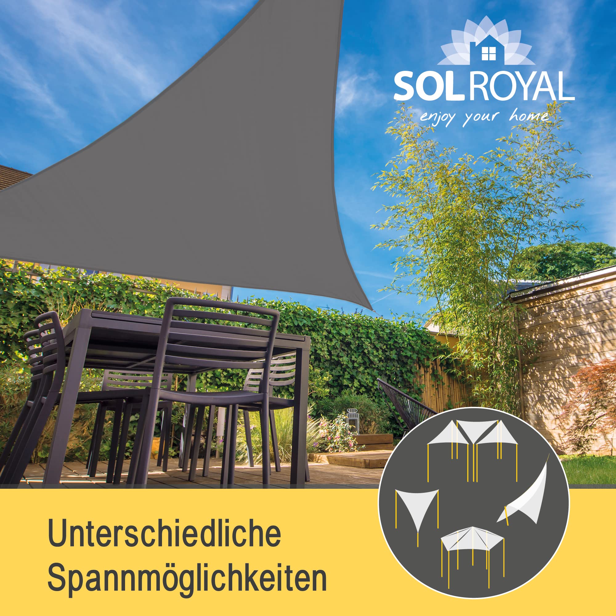 Sol Royal SolVision Sonnensegel Dreieck 5x5x7m Wasserdicht