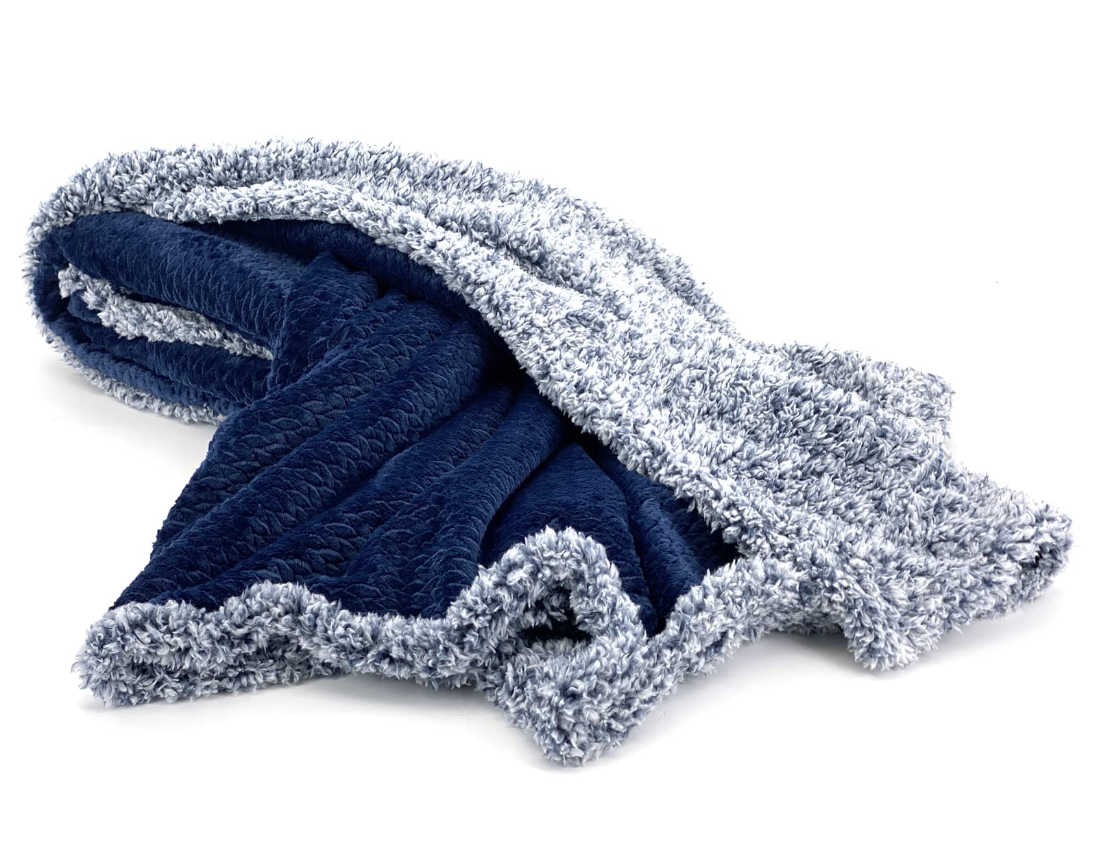 heimtexland Typ781 Kuscheldecke Navy 200x150 Sherpa warm