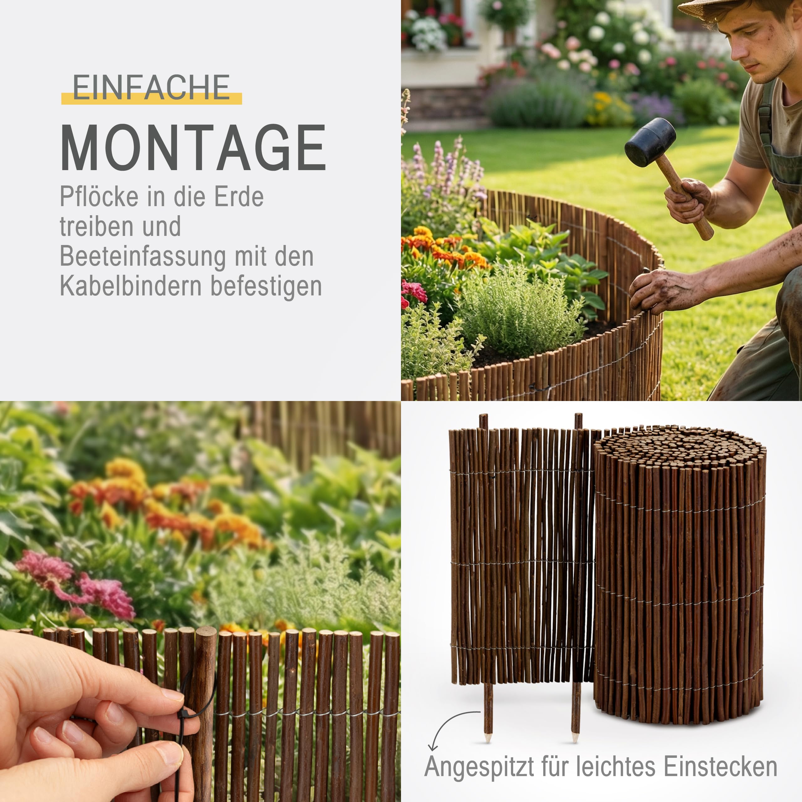 Sol Royal WB79 Beeteinfassung Weide 40x300 cm zum Stecken