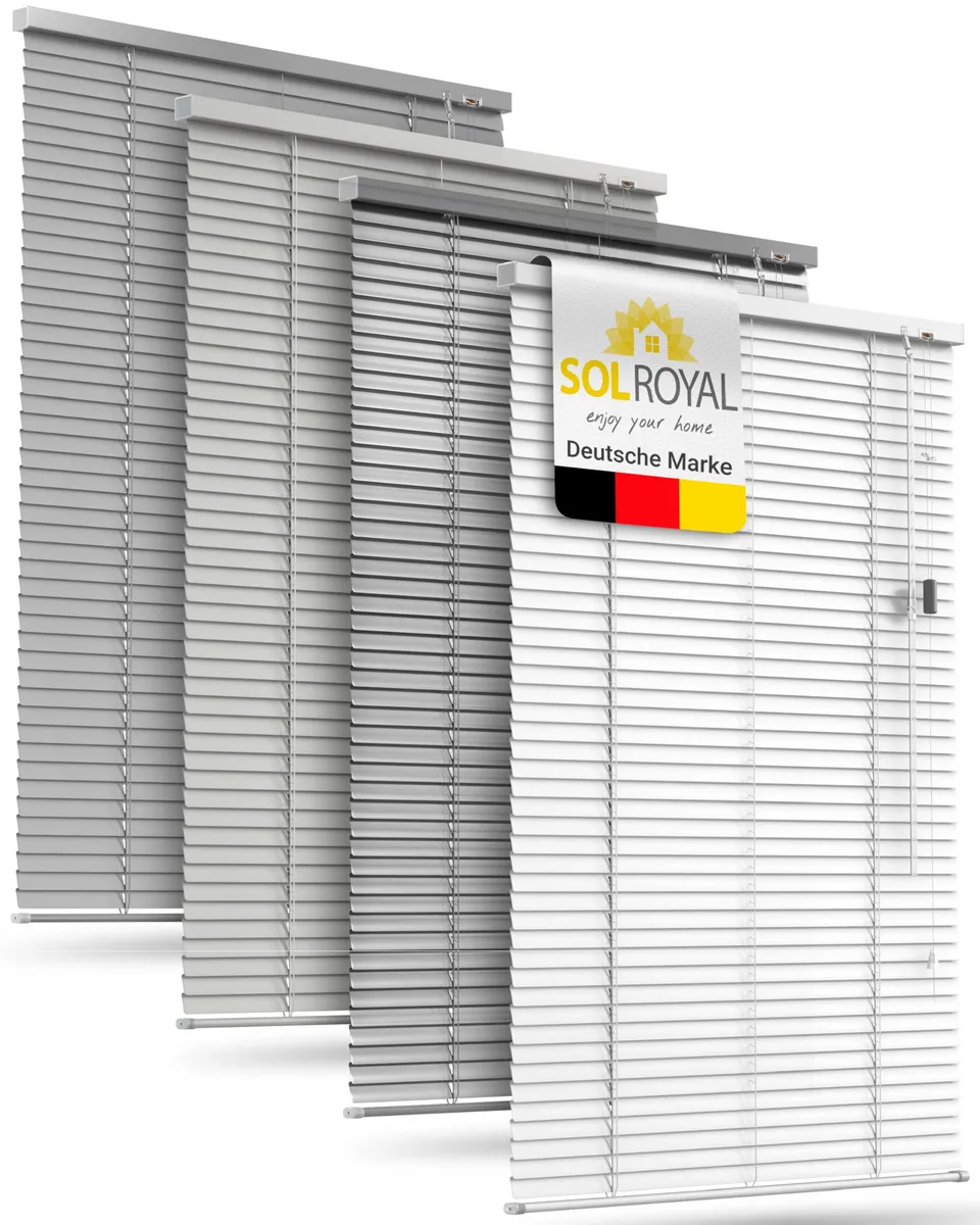 Sol Royal Alu Jalousie 25mm B80x175 Weiß Glänzend zum Klemmen
