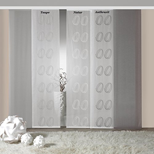 heimtexland Typ417 Schiebegardine Taupe 245x60 cm bestickt