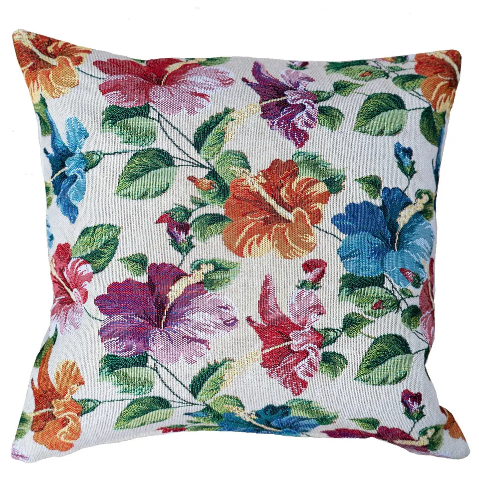 heimtexland Modern Garden Typ884 Kissenbezug 40x40 cm Hibiskus Gobelin